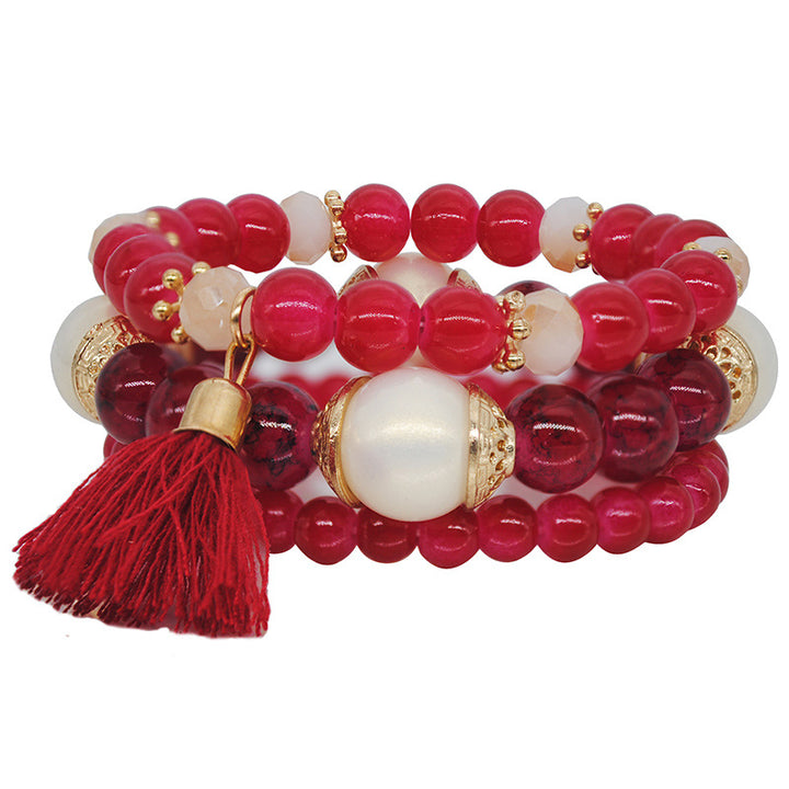 Ethnic Style Tassel Bracelet – Mixed Material Design