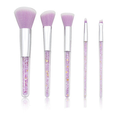 ✨ 5-Piece Transparent Handle Makeup Brush Set — Beauty Tools Kit 💄
