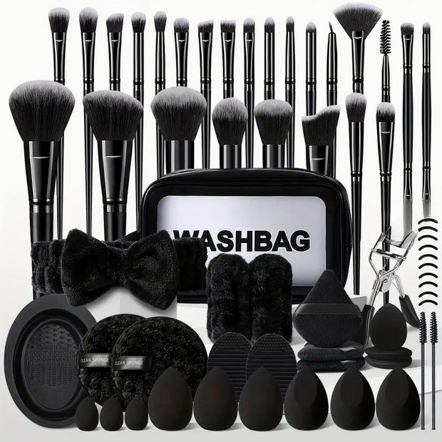 ✨ Black Makeup Brush Set — Eye Shadow & Full Face Beauty Tools 💄🖤
