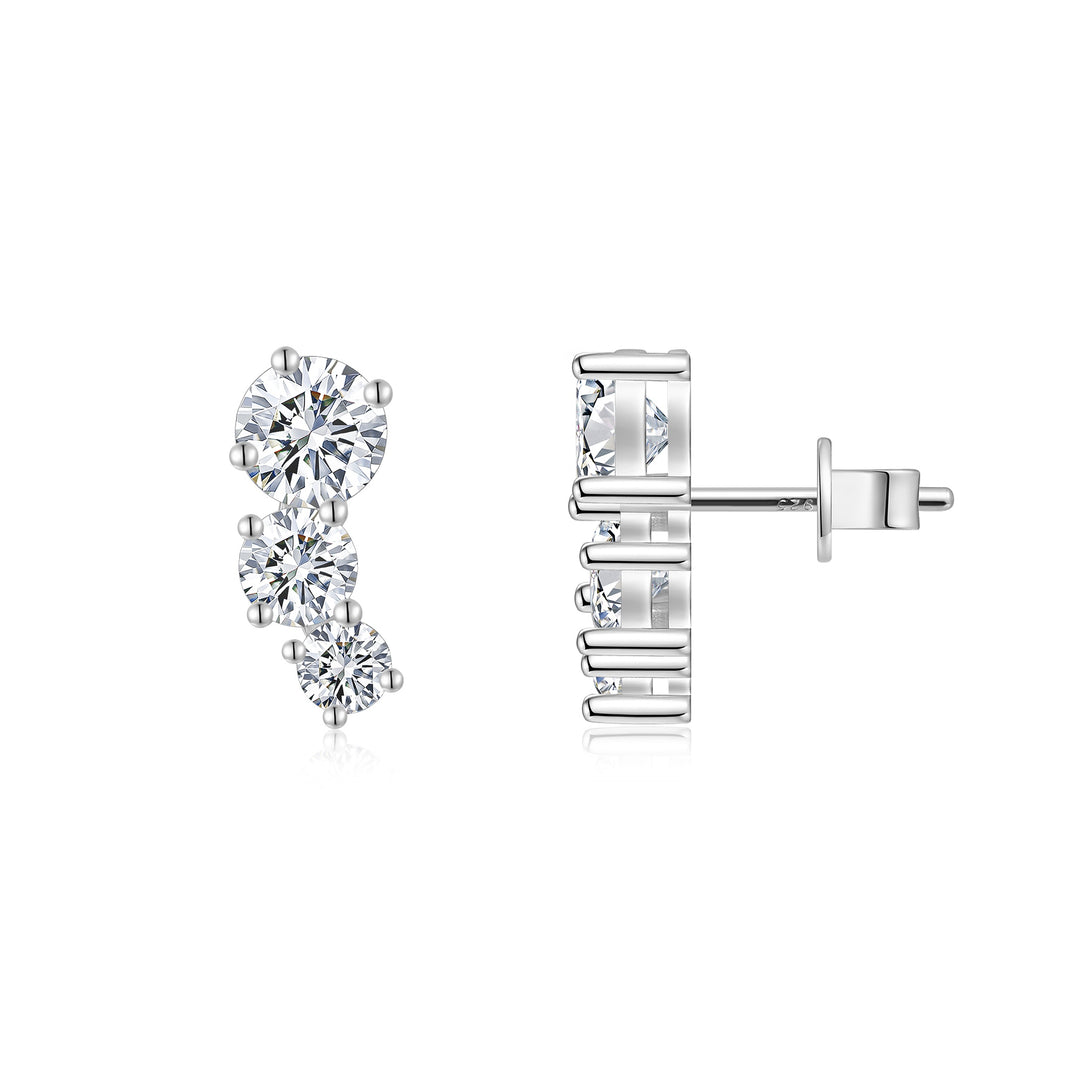 1-Carat Morganite Minimalist Earrings – Platinum-Plated S925 Silver