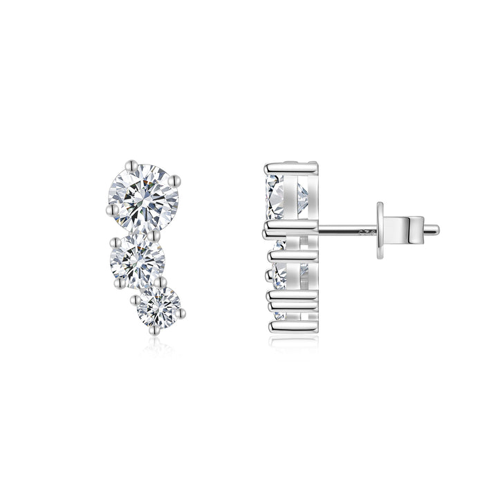 1-Carat Morganite Minimalist Earrings – Platinum-Plated S925 Silver