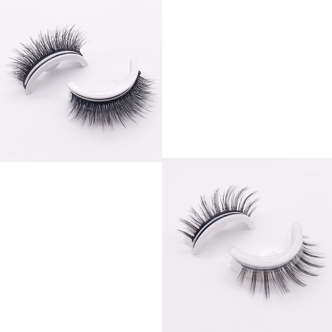 👁️✨ Reusable 3D Mink Lashes – Self-Adhesive Natural False Eyelashes (Glue-Free Silk Style)