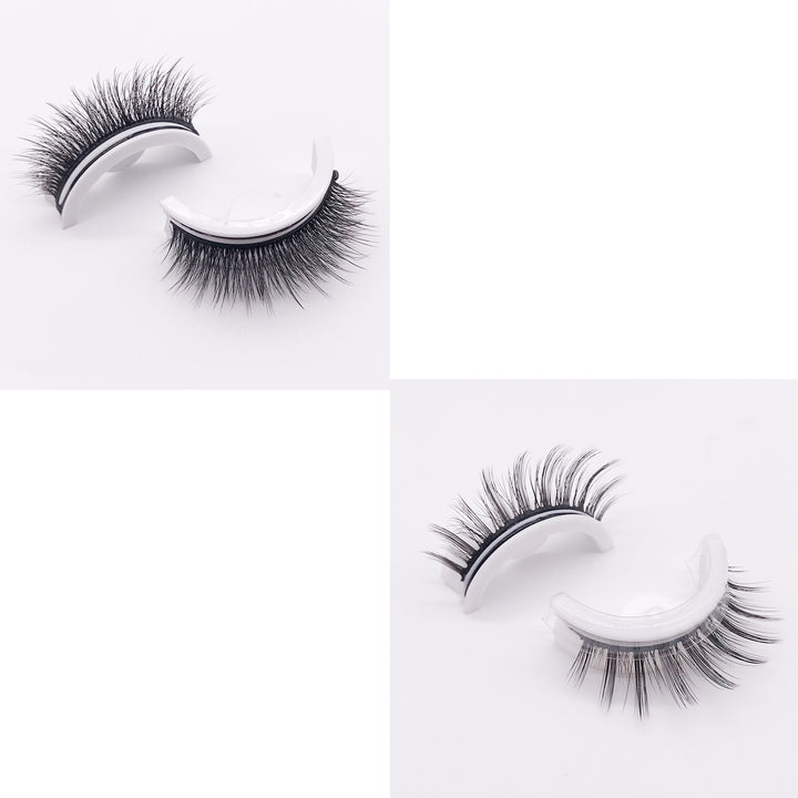 👁️✨ Reusable 3D Mink Lashes – Self-Adhesive Natural False Eyelashes (Glue-Free Silk Style)