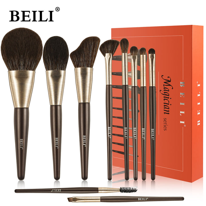 ✨ 10-Piece Rose Gold Vegan Makeup Brush Set — Professional Beauty Tools 💄🌹