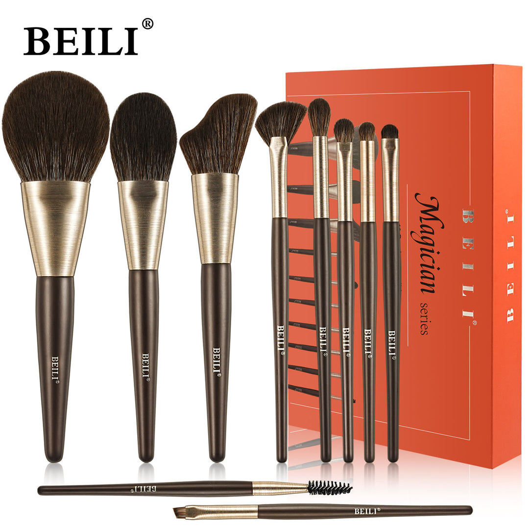 ✨ 10-Piece Rose Gold Vegan Makeup Brush Set — Professional Beauty Tools 💄🌹