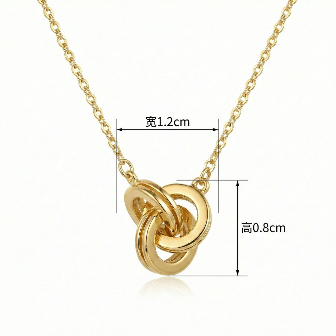 ✨ 925 Sterling Silver Triple Interlocking Ring Necklace