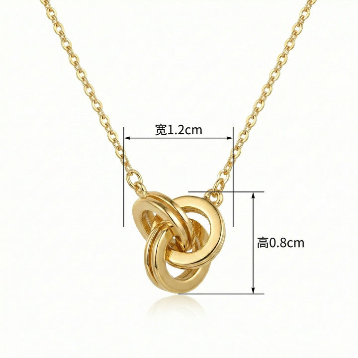 ✨ 925 Sterling Silver Triple Interlocking Ring Necklace
