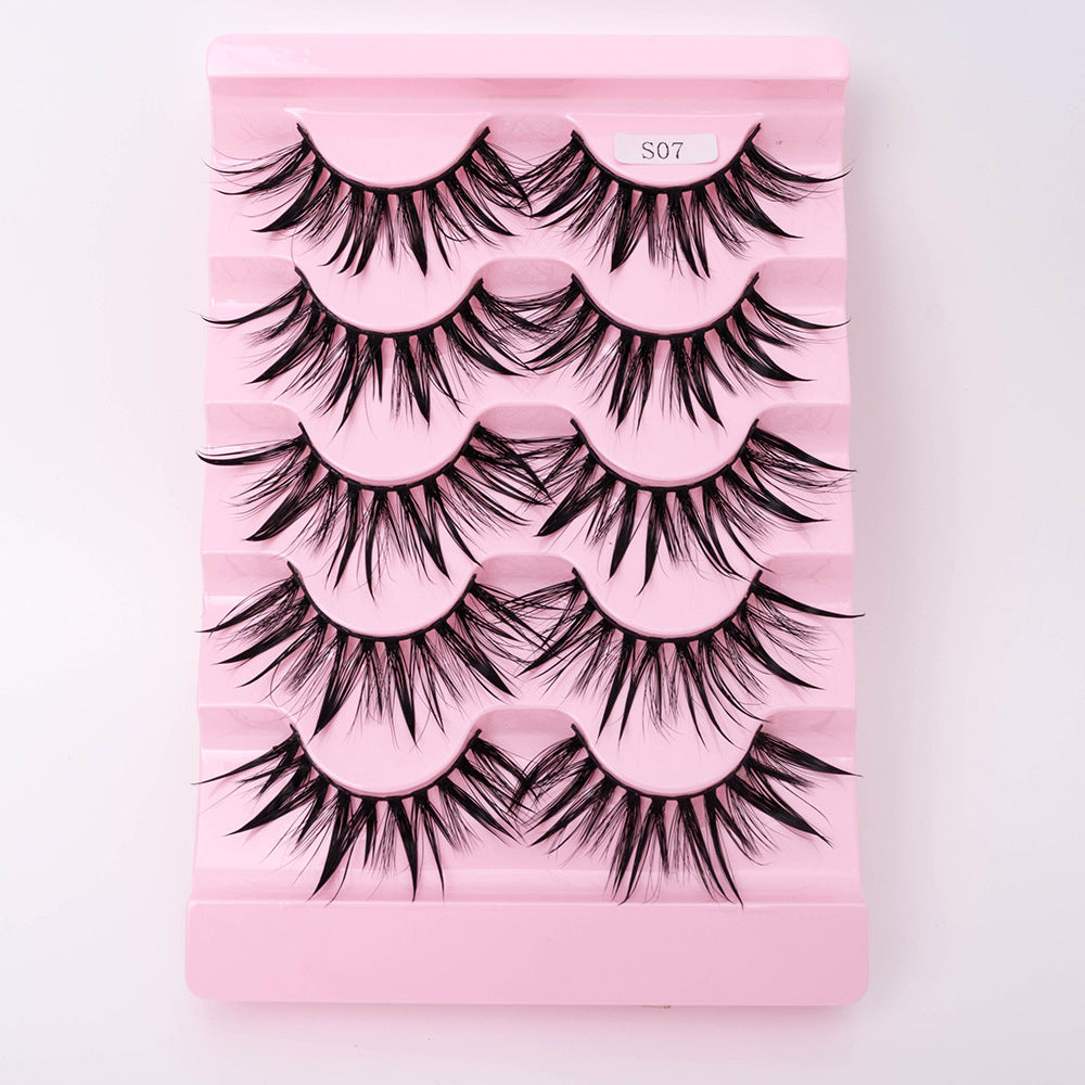 👁️✨ Natural 3D Dramatic Fairy Clusters Manga Lashes – 5 Pairs Wispy False Eyelashes (10–15MM)