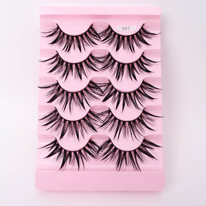 👁️✨ Natural 3D Dramatic Fairy Clusters Manga Lashes – 5 Pairs Wispy False Eyelashes (10–15MM)