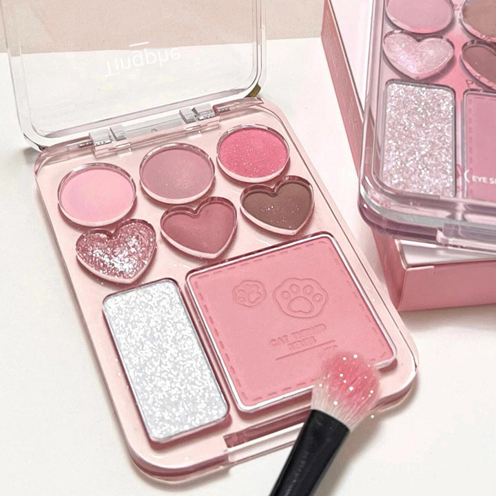 💖 Heart Eyeshadow Palette – All-in-One Matte, Blush & Highlight Makeup Set ✨