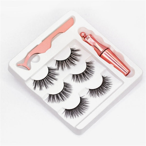 🧲👁️ Magnetic Liquid Eyeliner & Magnetic False Eyelashes Set – Waterproof Reusable Lash Kit with Tweezer