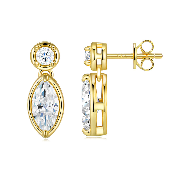 Minimalist Moissanite Stud Earrings – Gold-Plated S925 Silver