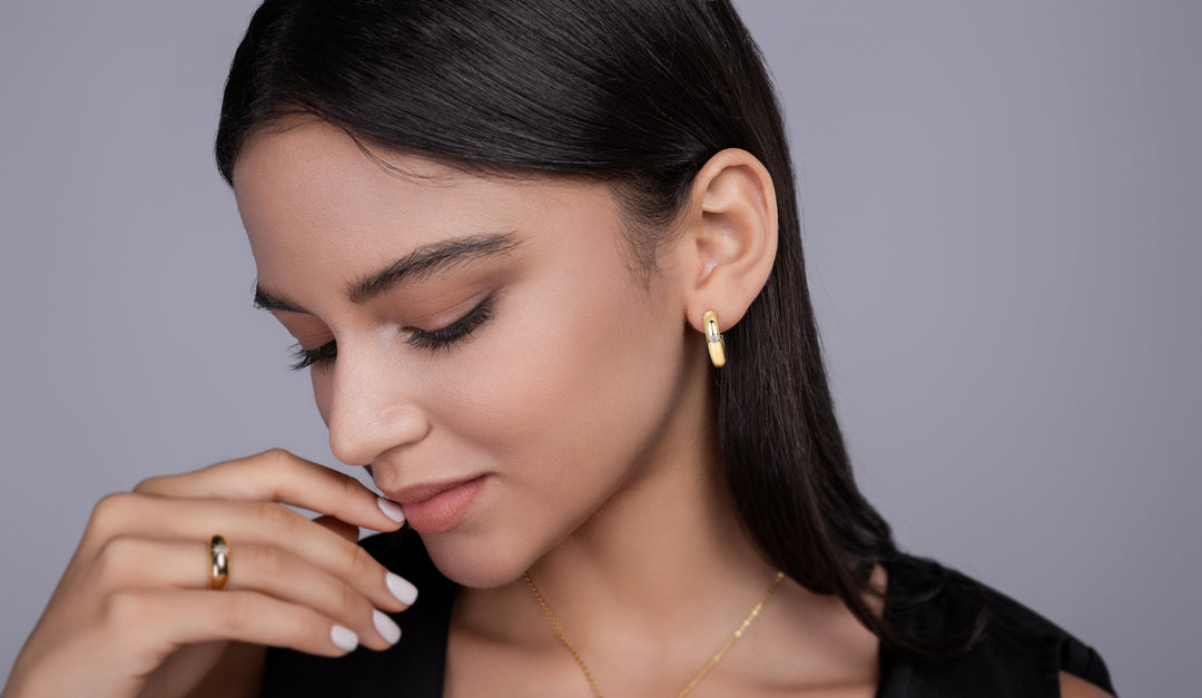 Luxury Minimalist Moissanite Earrings – Gold-Plated S925 Silver (0.1 Carat)