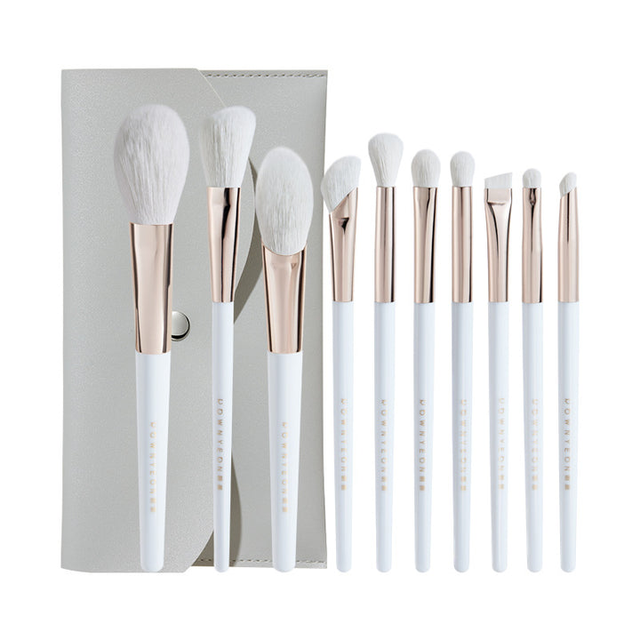 ✨ 10-Piece Portable Makeup Brush Set — Fiber Wool Beauty Tools 💄