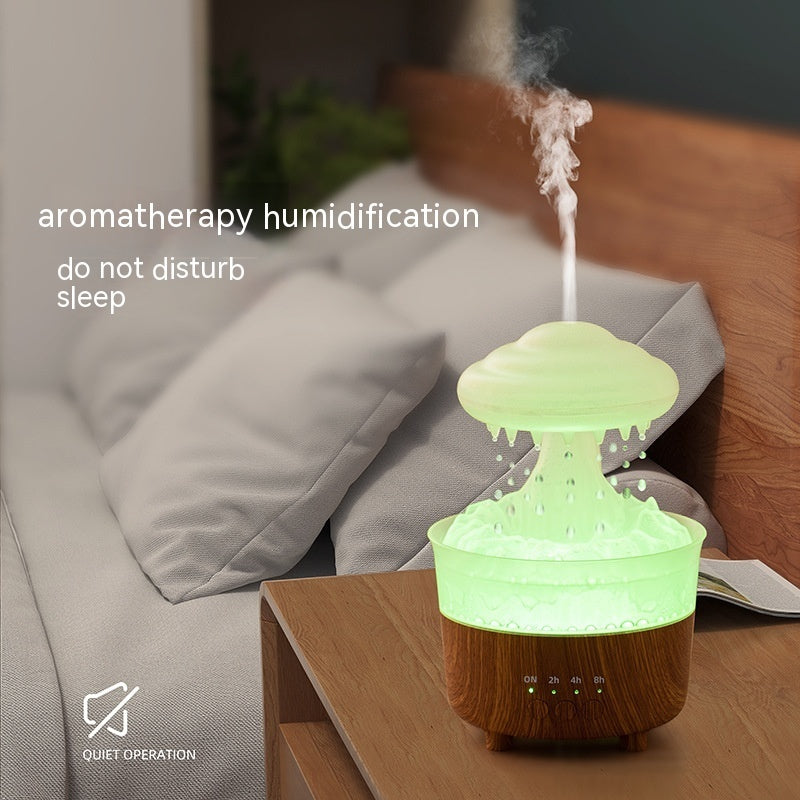 🌧️☁️ Household Mute Remote Control Colorful Rain Cloud Humidifier