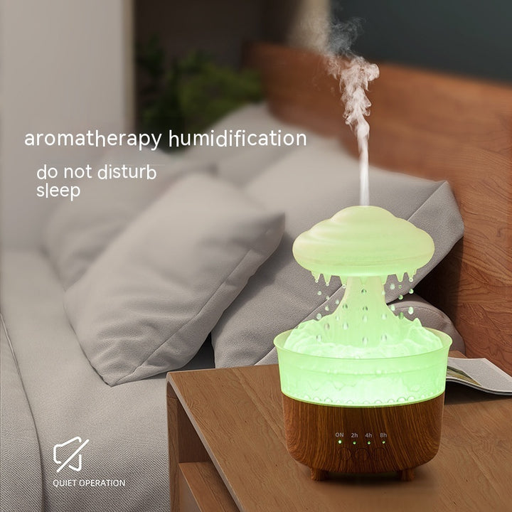 🌧️☁️ Household Mute Remote Control Colorful Rain Cloud Humidifier
