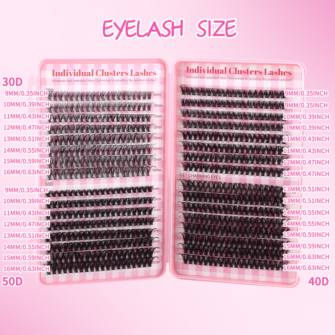 👁️✨ DIY Daily Natural Thick Segment Single Cluster False Eyelashes – Extension Kit