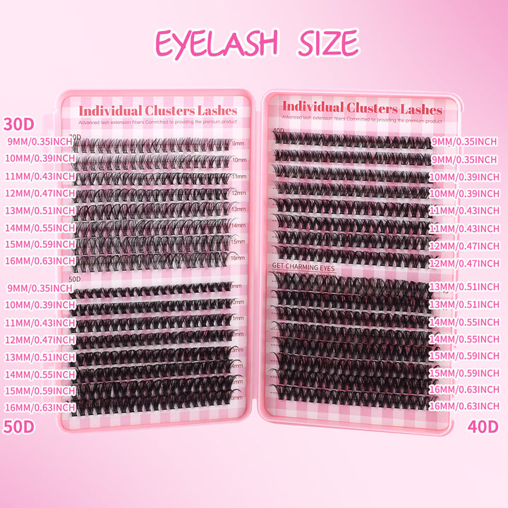 👁️✨ DIY Daily Natural Thick Segment Single Cluster False Eyelashes – Extension Kit