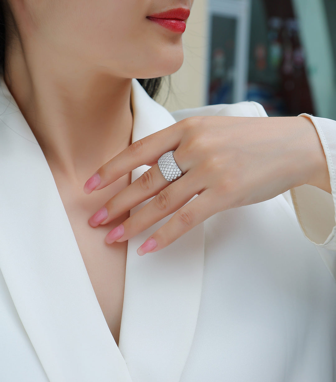💎 Dynamic & Dazzling Moissanite Wedding Ring Set – Platinum-Plated S925 Silver (6.8g, Sizes 5–9) 💎