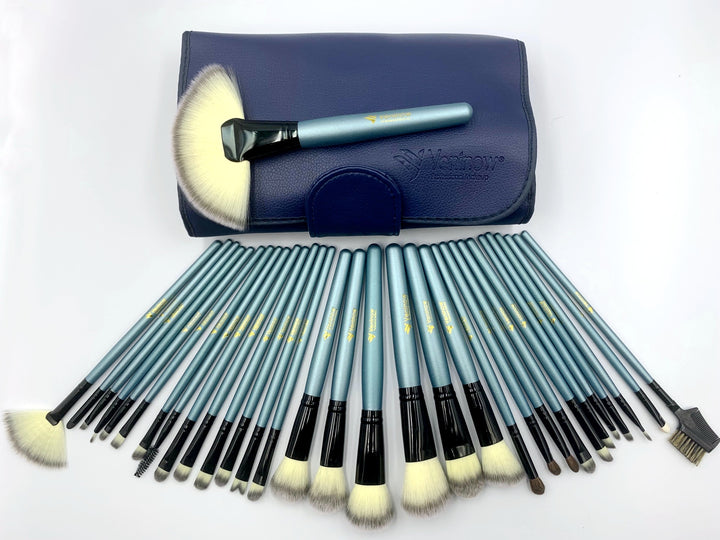 ✨ 32-Piece Blue Makeup Brush Set — Full Beauty Tools Kit 💄💙
