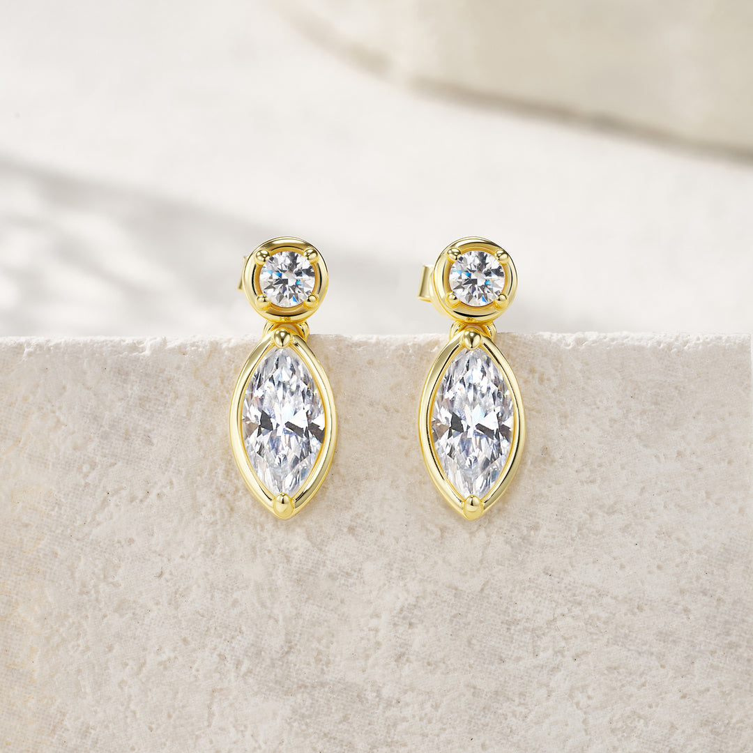 Minimalist Moissanite Stud Earrings – Gold-Plated S925 Silver