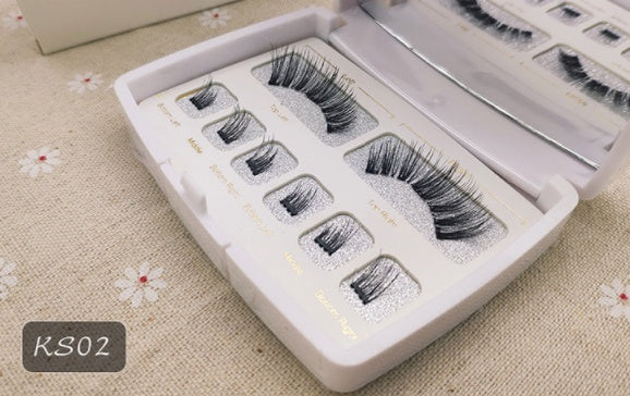 🧲👁️ Magnetic Eyelashes – Handmade Cross Style Reusable Lash Set with Mirror Case