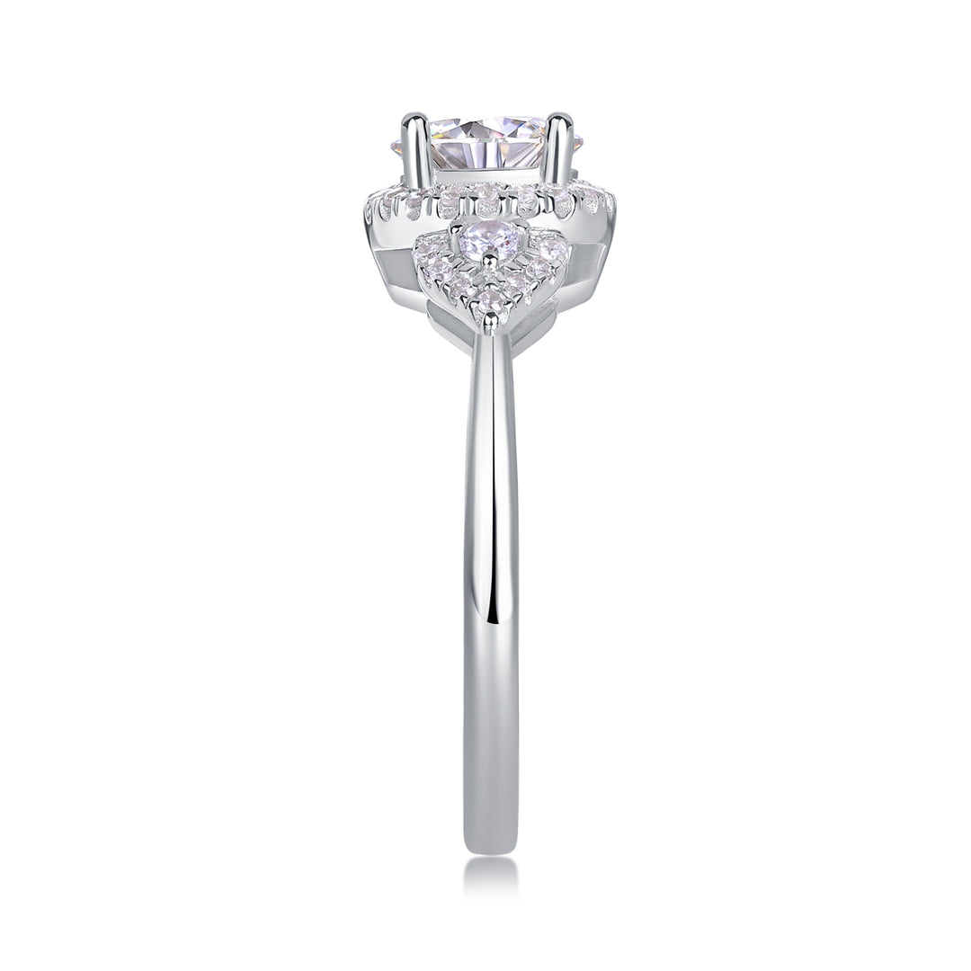 💍 Light and Shadow 1-Carat Moissanite Wedding Ring – Platinum-Plated S925 Silver (3.2g, Sizes 5–9) 💍