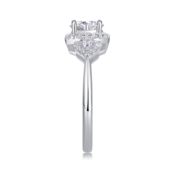 💍 Light and Shadow 1-Carat Moissanite Wedding Ring – Platinum-Plated S925 Silver (3.2g, Sizes 5–9) 💍
