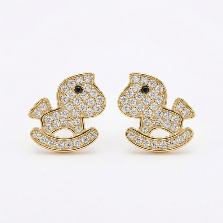 ✨ 925 Sterling Silver Rocking Horse Stud Earrings ✨