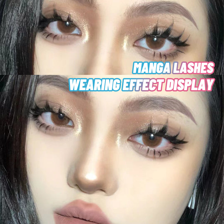👁️✨ 5 Pairs Manga Lashes – Anime Cosplay Natural Wispy Korean False Eyelashes