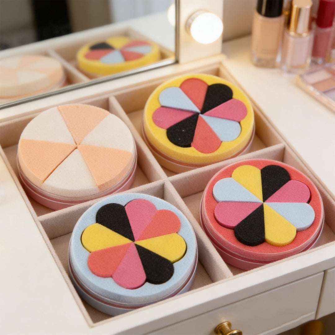 💄✨ Powder Puff Set | Soft Makeup Applicator Sponges (6PCS)