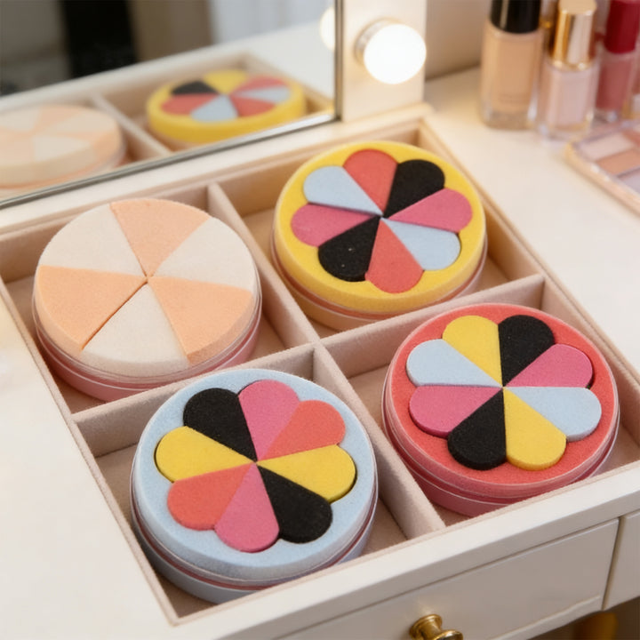 💄✨ Powder Puff Set | Soft Makeup Applicator Sponges (6PCS)