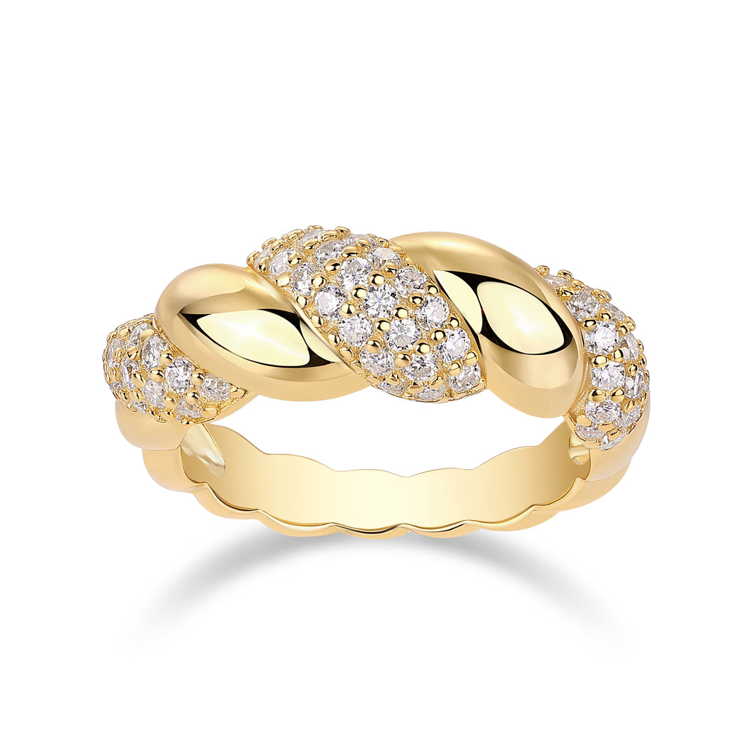 💍 Engraved Minimalist Moissanite Ring – Gold-Plated S925 Silver (4.8g, Sizes 5–9) 💍