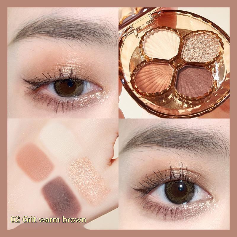 🤎 Color Rendering 4-Color Eyeshadow Palette – Long-Lasting Brown & Warm Tone Makeup Set ✨