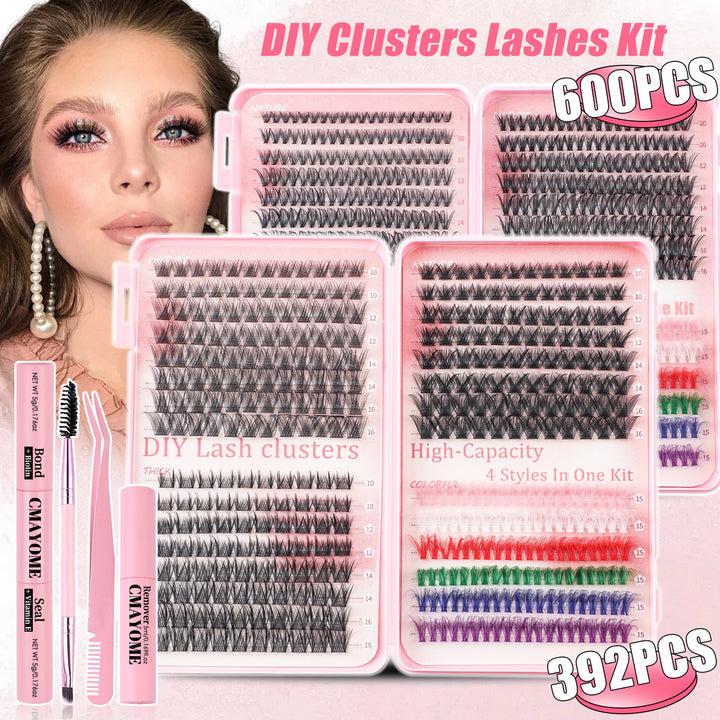 👁️✨ DIY Segmented Natural High-Volume Lash Kit – Large Cluster Set