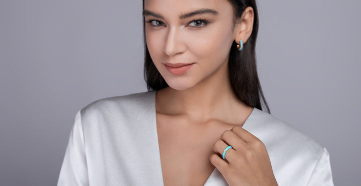Blue Fairy Morganite Ring Set – Gold-Plated S925 Silver Luxury Jewelry