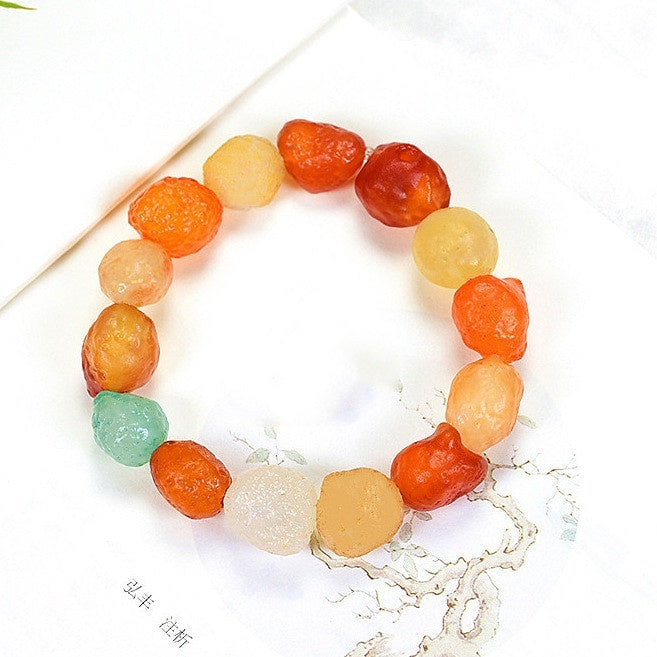 Colorful Agate Rough Stone Bracelet