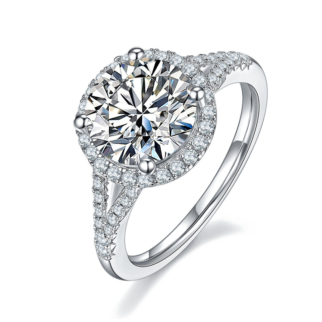 💍 3-Carat Moissanite Minimalist Ring – Platinum-Plated S925 Silver (3.2g, Sizes 5–9) 💍