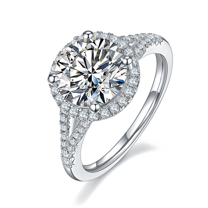 💍 3-Carat Moissanite Minimalist Ring – Platinum-Plated S925 Silver (3.2g, Sizes 5–9) 💍