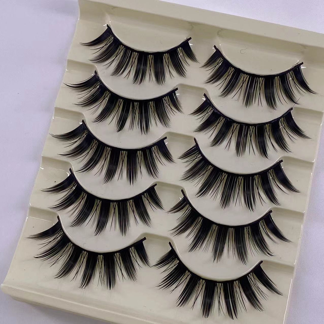 👁️✨ Stage Demon False Eyelashes – Dramatic Upper Lash Set (5 Pairs)