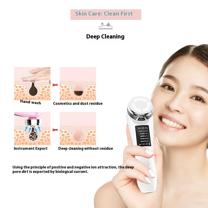 💖✨ Household Color Light Beauty Instrument | Micro-current Facial Massage & Deep Cleansing Device