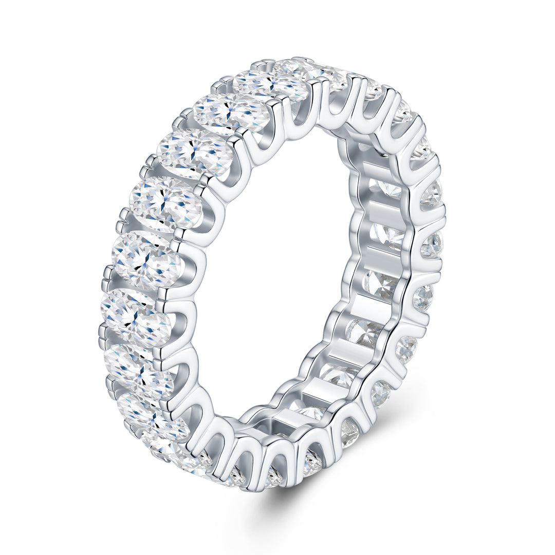 💍 Minimalist Moissanite Ring – Platinum-Plated S925 Silver (4g, Sizes 5–9) 💍