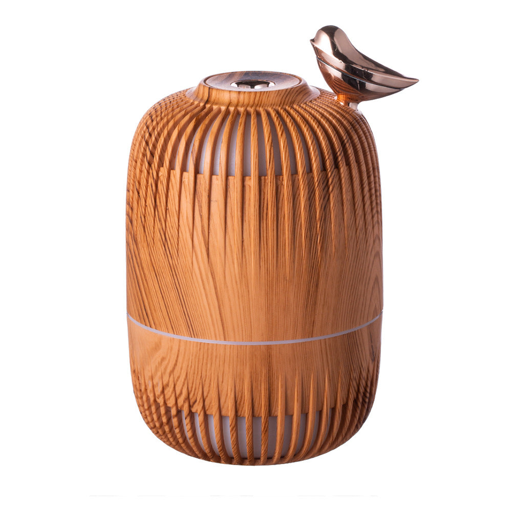 🌿💧 Compact Wood-Grain Humidifier | USB Mist Sprayer for Home & Office ✨