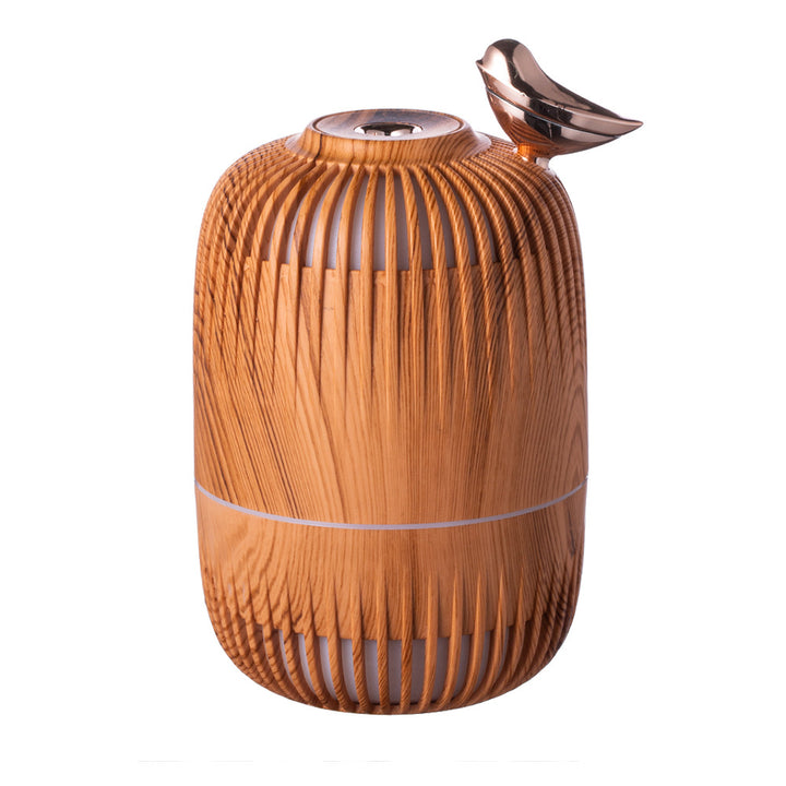 🌿💧 Compact Wood-Grain Humidifier | USB Mist Sprayer for Home & Office ✨