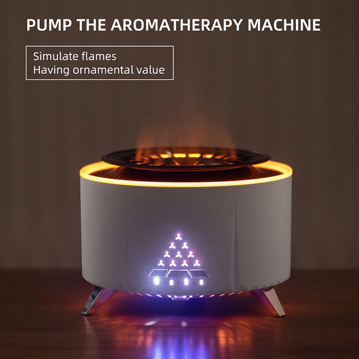 🔥🌋 Volcano Flame Humidifier | Remote Control Aroma Diffuser with LED Fire Effect ✨