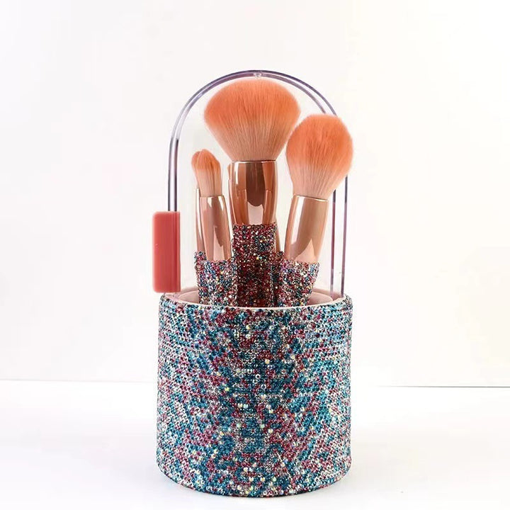 ✨ Light Luxury Diamond-Embedded Makeup Brush Set — 8-Piece Beauty Tools Kit 💄💎