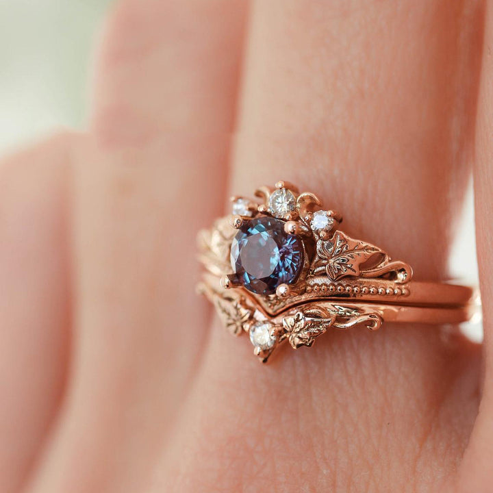 Women’s Rose Gold Plated Engagement Ring – European & American Diamond-Encrusted Design