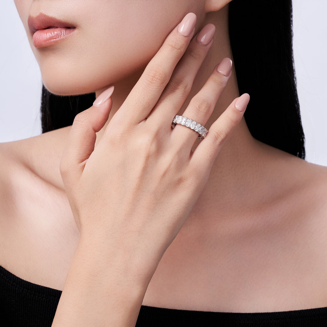 💍 Minimalist Moissanite Ring – Platinum-Plated S925 Silver (4g, Sizes 5–9) 💍