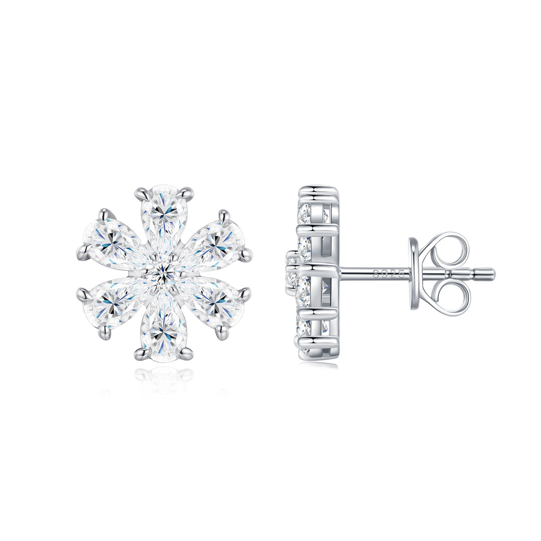 Luxury Minimalist Pear-Shaped Moissanite Earrings – Platinum-Plated S925 Silver