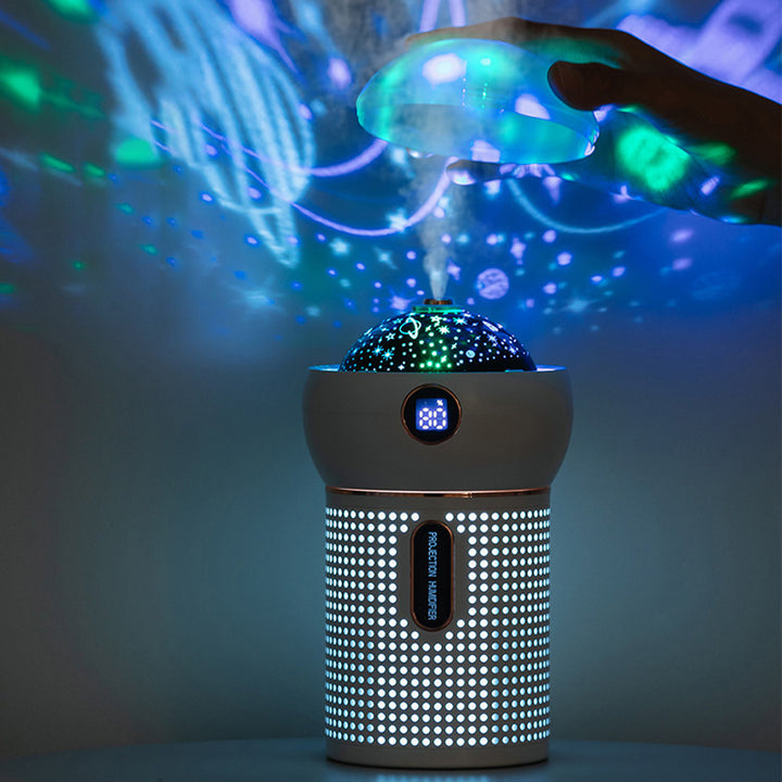 🌌💧 Projection Night Light Humidifier | USB Rechargeable Aroma Diffuser 🌿✨